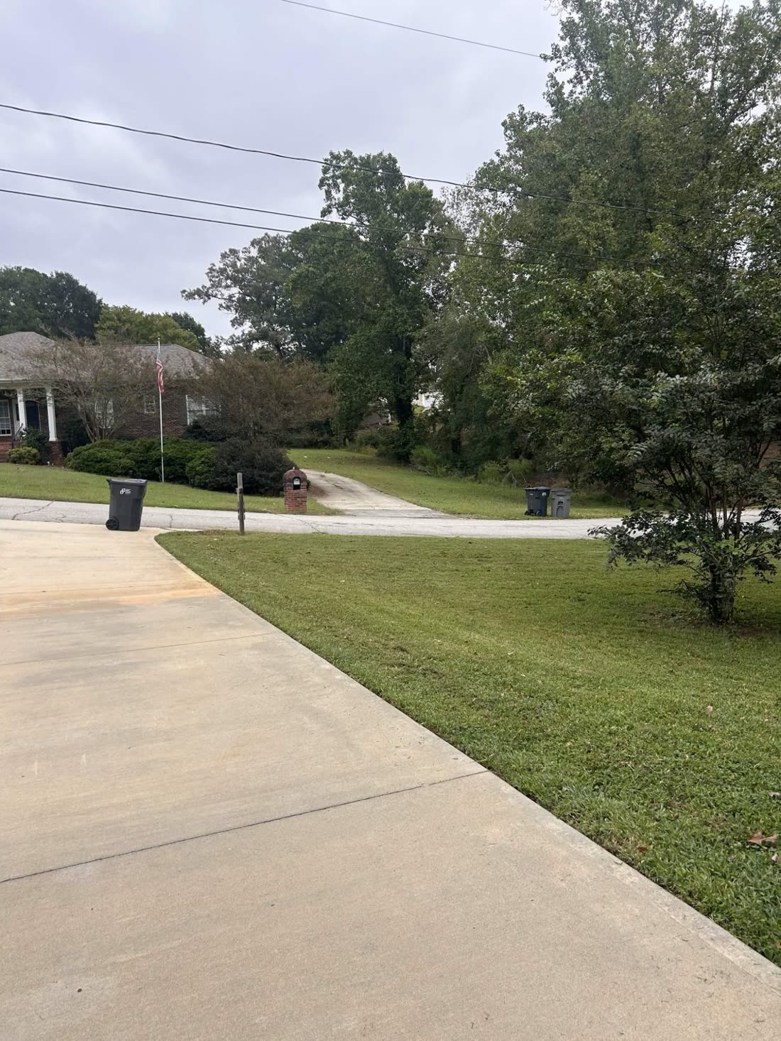 Clean lawn edge along a driveway